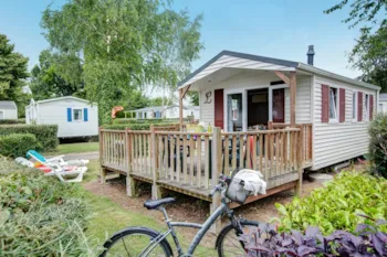 Mietunterkunft - Mobilheim Corsaire 2P. 24M² - 1 Schlafzimmer – Fernsehen - Holzterrasse - Camping Homair - La Pommeraie de l'Océan