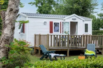 Mietunterkunft - Cottage « Super Venus » 4P. 24M² - 2 Schlafzimmer – Fernsehen – Holzterrasse - Camping Homair - La Pommeraie de l'Océan