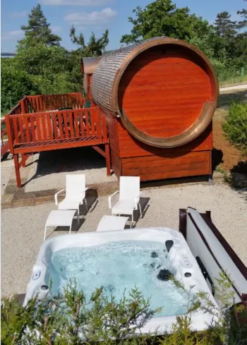 Mietunterkunft - Planwagen Viticole + Spa - 15M² - Camping de la Pelouse