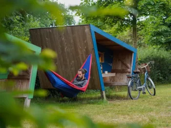 Mietunterkunft - Holzhütte Schritt - Camping La Ferme de Lann Hoedic