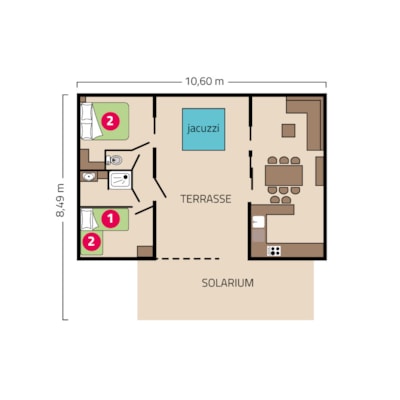 Prestige Cottage with private jacuzzi - 90 m² -2 bedrooms — 10