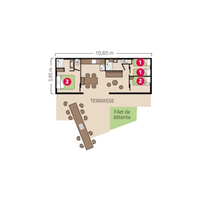 Otello mobile home with aircon  - 40 m² - 3 bedrooms — 10