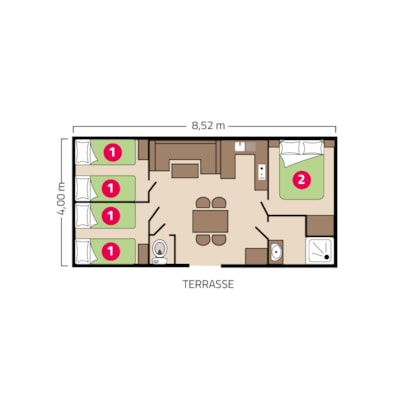 Family Mobile-home - 34m2 - 3 Bedrooms — 5