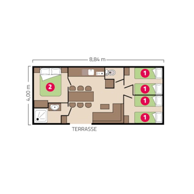 ECO family - air conditioning - 34m² - 3 bedrooms — 4