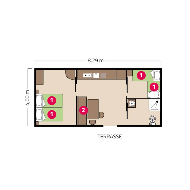Mobil-Home  Pmr - 32M² - 2 Chambres