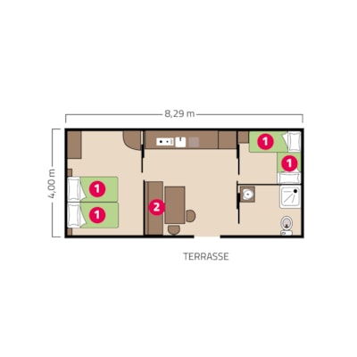 Mobile home for people with reduced mobility - 32m² - 2 bedrooms — 3