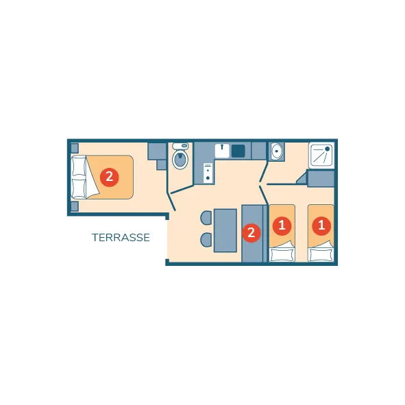 Mobil-Home Loggia - 25M² - 2 Chambres