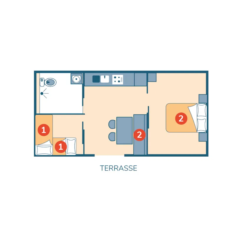 Mobil-Home Pmr Clim - 32M² - 2 Chambres