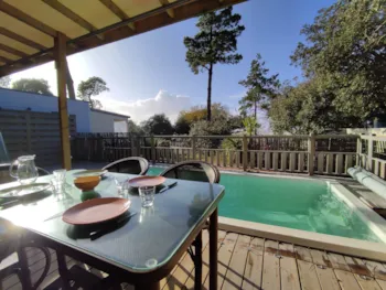 Mietunterkunft - Lodge Luxe Piscine (3 Zimmer) - La Dune de Jade - Camping Qualité