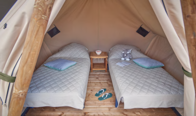 Moorea Lodge 5.5 m² on an 11 m² wooden floor - 1 bedroom with 2 beds (80/190 cm). New for 2022 — 2