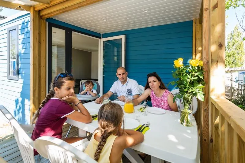 Mietunterkunft - Mobil-Home Horizon 27.5M² (2 Chambres) (- De 5 Ans) + Terrasse Intégrée + Tv - Camping Bois Soleil