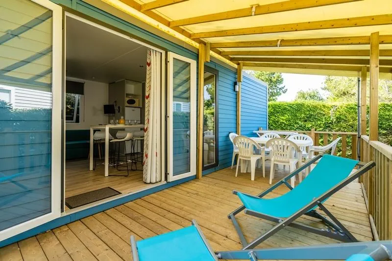 Mietunterkunft - Mobilheim Grand Large 34.5M² (3 Zimmer)  + Tv + Terrasse - Camping Bois Soleil