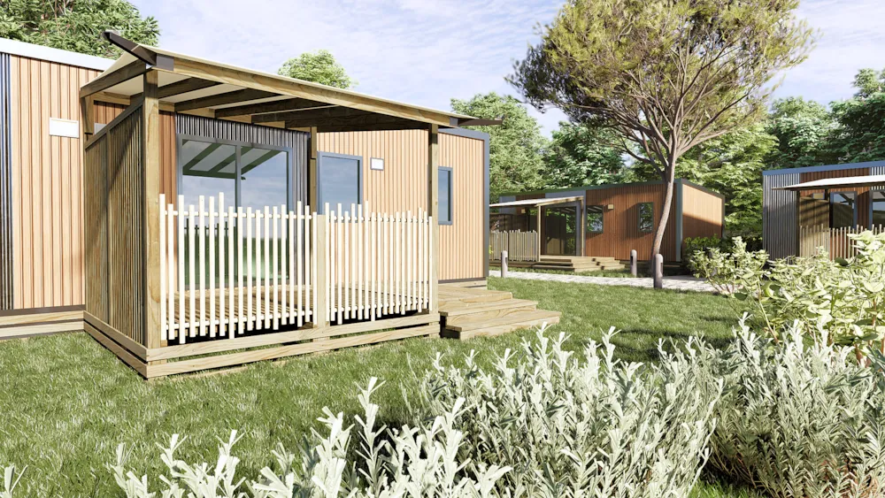Mietunterkunft - Mobil-Home Plage Plus 18.6M² (New) (1 Bedroom) + Tv + Air Conditioning + Dishwasher - Camping Bois Soleil