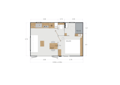 PLAGE PLUS - 18.6m² (1 bedroom) + TV + Air conditioning + Dishwasher — 8