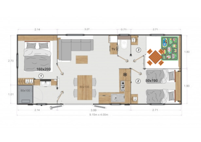 PREMIUM - 2 bedrooms with spa - 33m² + TV + terrace — 5