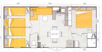 Homeflower Premium 31m² - 3 bedrooms + Half-covered terrace + dishwasher + TV