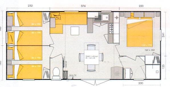 Homeflower Premium 31M² - 3 Chambres + Terrasse Semi-Couverte + Lave-Vaisselle + Tv