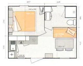 Mobil Home Confort 18M² - 1 Chambre + Terrasse Couverte + Tv