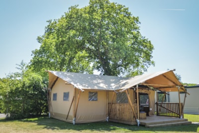 Tent Luxury Lodge Premium 40m² -  2 bedrooms, covered terrace  + TV