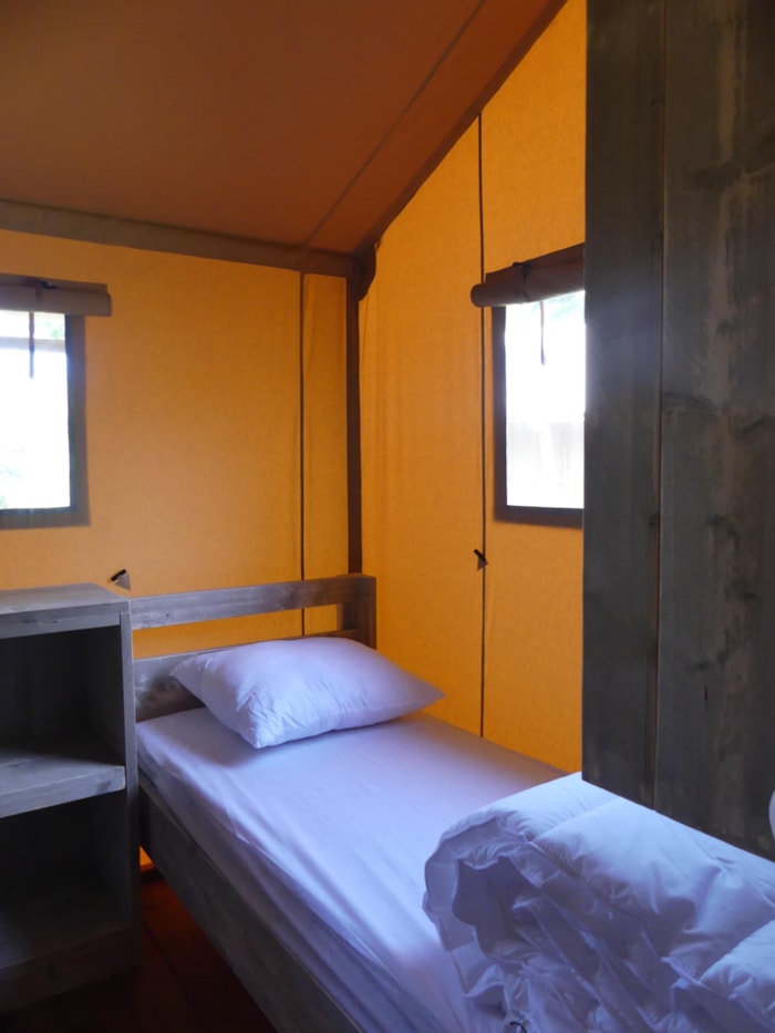 Tente Luxury Lodge Premium 40M² - 2 Chambres + Terrasse Couverte  + Tv