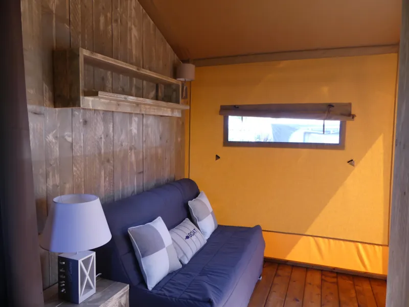 Tente Luxury Lodge Premium 40M² - 2 Chambres + Terrasse Couverte  + Tv