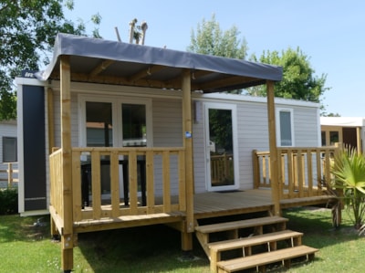Mobile home Premium 29m² - 2 bedrooms + Half-covered terrace + dishwasher + TV