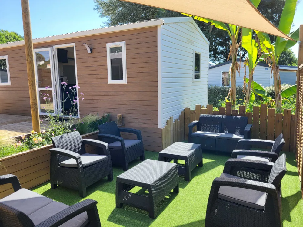 Huuraccommodatie(s) - Stacaravan Confort 58M² - 5 Slaapkamers - Half-Schaduwrijk Terras + Vaatwasser + Tv - Flower Camping Le Nauzan Plage