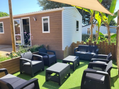 Mobile-home Confort 58m² - 5 bedrooms - Half-covered terrace + Dishwasher + TV