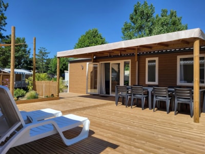Mobile-home Confort 58m² - 5 bedrooms - Half-covered terrace + Dishwasher + TV