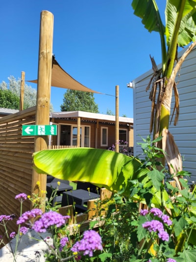 Mobile-home Confort 58m² - 5 bedrooms - Half-covered terrace + Dishwasher + TV
