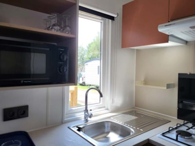 Mobile-home Premium 29m² - 3 bedrooms - Half-covered terrace + Dishwasher + TV
