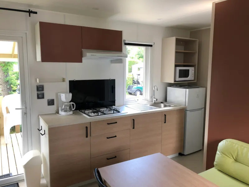 Mobil Home Confort 27M² - 2 Chambres + Terrasse Semi-Couverte + Tv