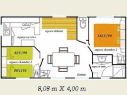 Mietunterkunft - Mobilheim 2 Zimmer - Camping Les Roches