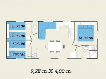 Mietunterkunft - Mobilheim 3 Zimmer - Camping Les Roches