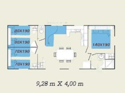 Mietunterkunft - Mobilheim 3 Zimmer - Camping Les Roches