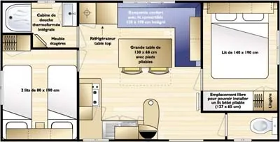 Mobil Home Standard Titania  Tv  - 3 Chambres  30M²