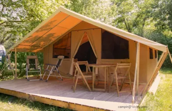 Mietunterkunft - Lodge-Zelt Überdachte Terrasse, 25M², 2 Schlafzimmer - Camping de la Croix Saint Martin