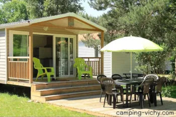Mietunterkunft - Confort Coquelicot Klimatisiert Überdachte Panoramaterrasse, 27M², 2 Schlafzimmer - Camping de la Croix Saint Martin