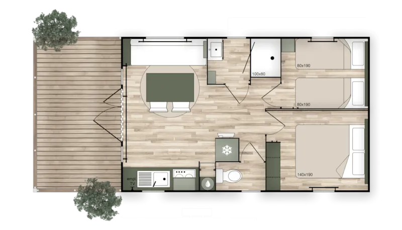 Lodge Grand Confort 2 Chambres (Dimanche)