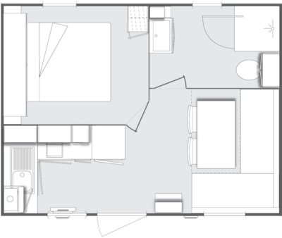 Mobile home Confort 18,60 m² (1 bedroom) + Half-covered terrace — 8