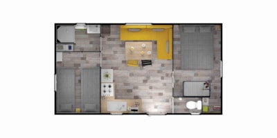 Mobile home Confort - 27.5m² (2 bedrooms) + 11m² semi-covered wooden terrace — 9