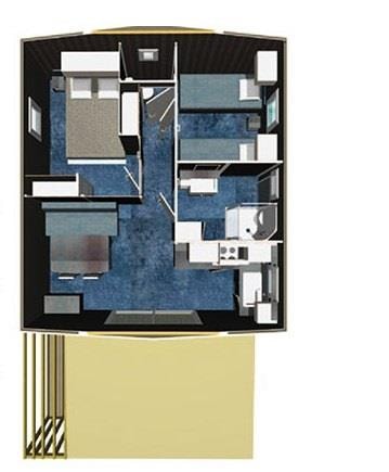 Chalet Confort 26.5M² (2 Chambres) + Terrasse Couverte + Tv