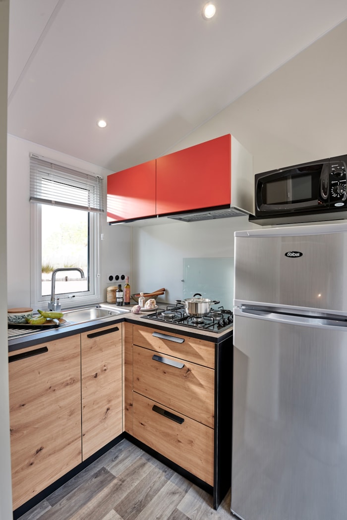 Mobil-Home Premium 19M² (1 Chambre) + Lave-Vaisselle + Terrasse Semi-Couverte 11M²