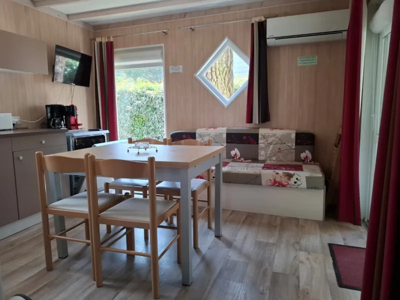 Chalet Premium 34M² (3 Chambres) + Climatisation + Lave-Vaisselle + Terrasse Couverte