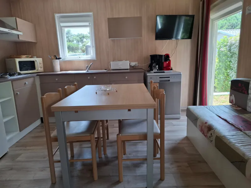 Chalet Premium 34M² (3 Chambres) + Climatisation + Lave-Vaisselle + Terrasse Couverte