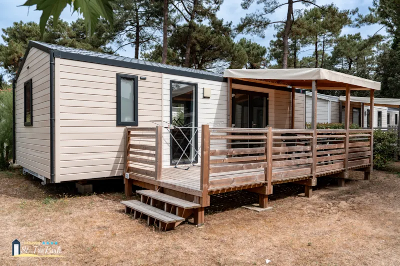 Mobil-Home Premium 31M² (2 Chambres) + Lave Vaisselle + Terrasse Semi-Couverte 15M²