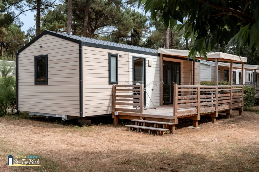 Location - Mobil-Home Premium 31M² (2 Chambres) + Lave Vaisselle + Terrasse Semi-Couverte 15M² - Camping Saint Tro'Park