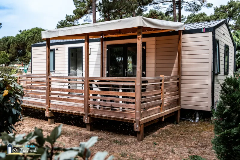 Mobil-Home Premium 31M² (2 Chambres) + Lave Vaisselle + Terrasse Semi-Couverte 15M²
