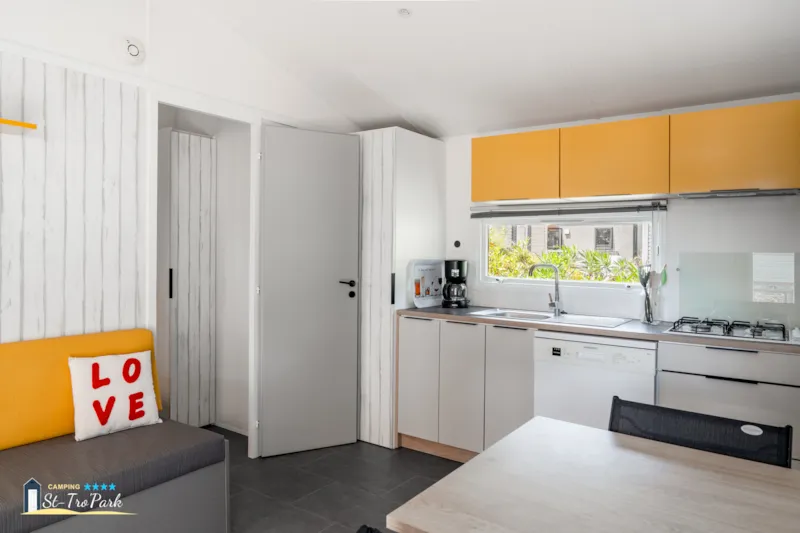 Mobil-Home Premium 32M² (2 Chambres - 2 Sdb) + Lave Vaisselle + Terrasse Semi-Couverte 15M²