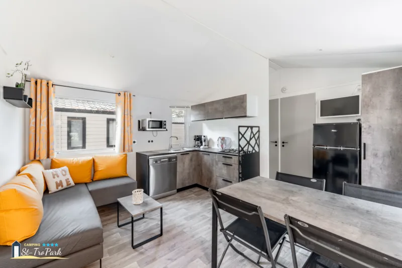 Mobil-Home Premium 33M² (3 Chambres) + Lave Vaisselle + Lit 160 + Terrasse Semi-Couverte 15M²